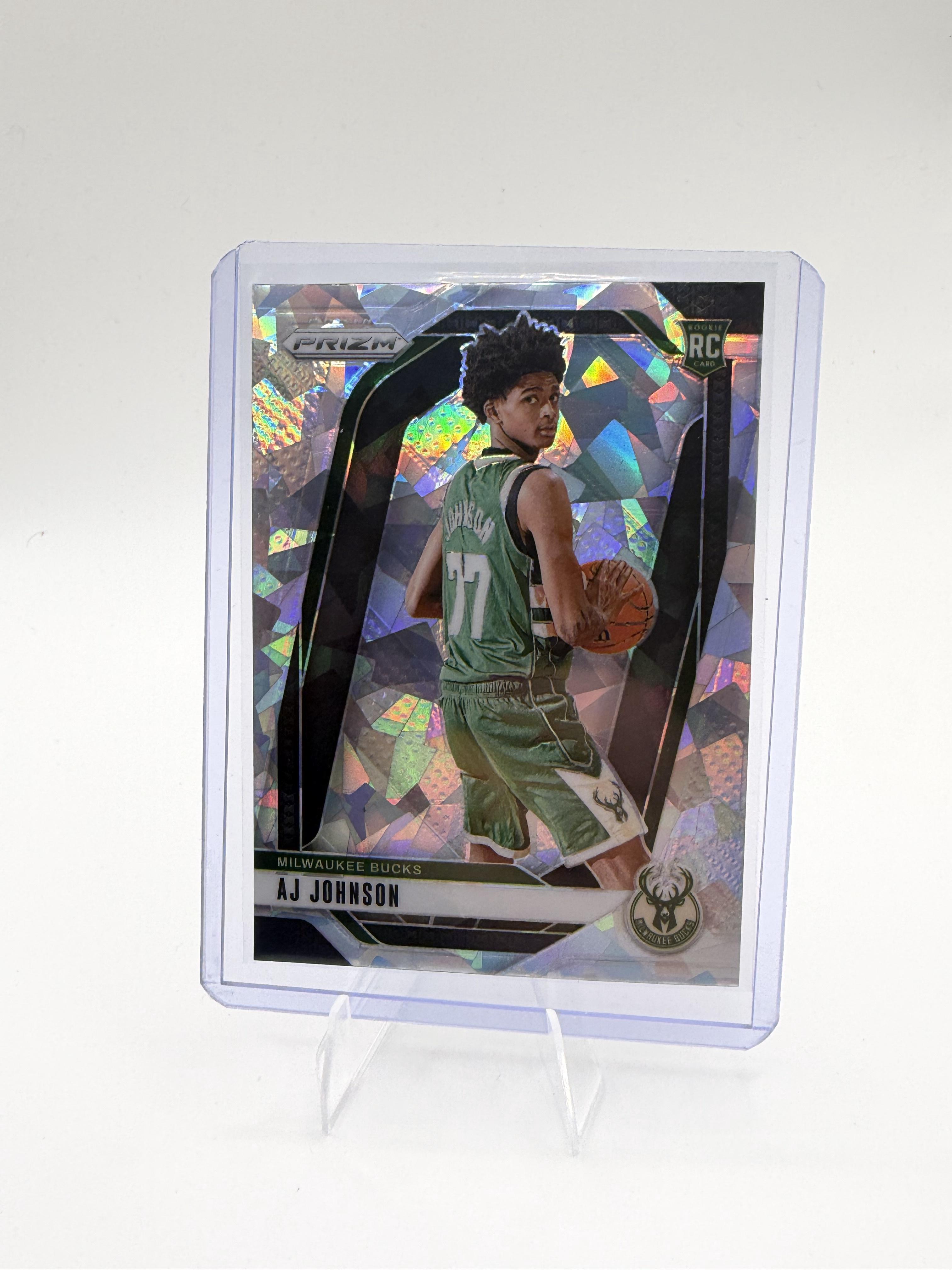 2024-25 Panini Prizm AJ Johnson Card Prizms Ice Milwaukee Bucks #251