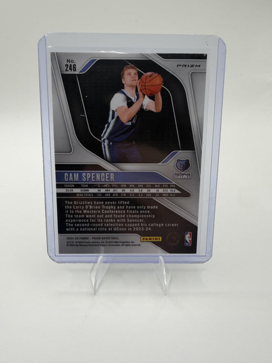 2024-25 Panini Prizm Cam Spencer Card Prizms Green Wave Memphis Grizzlies #246