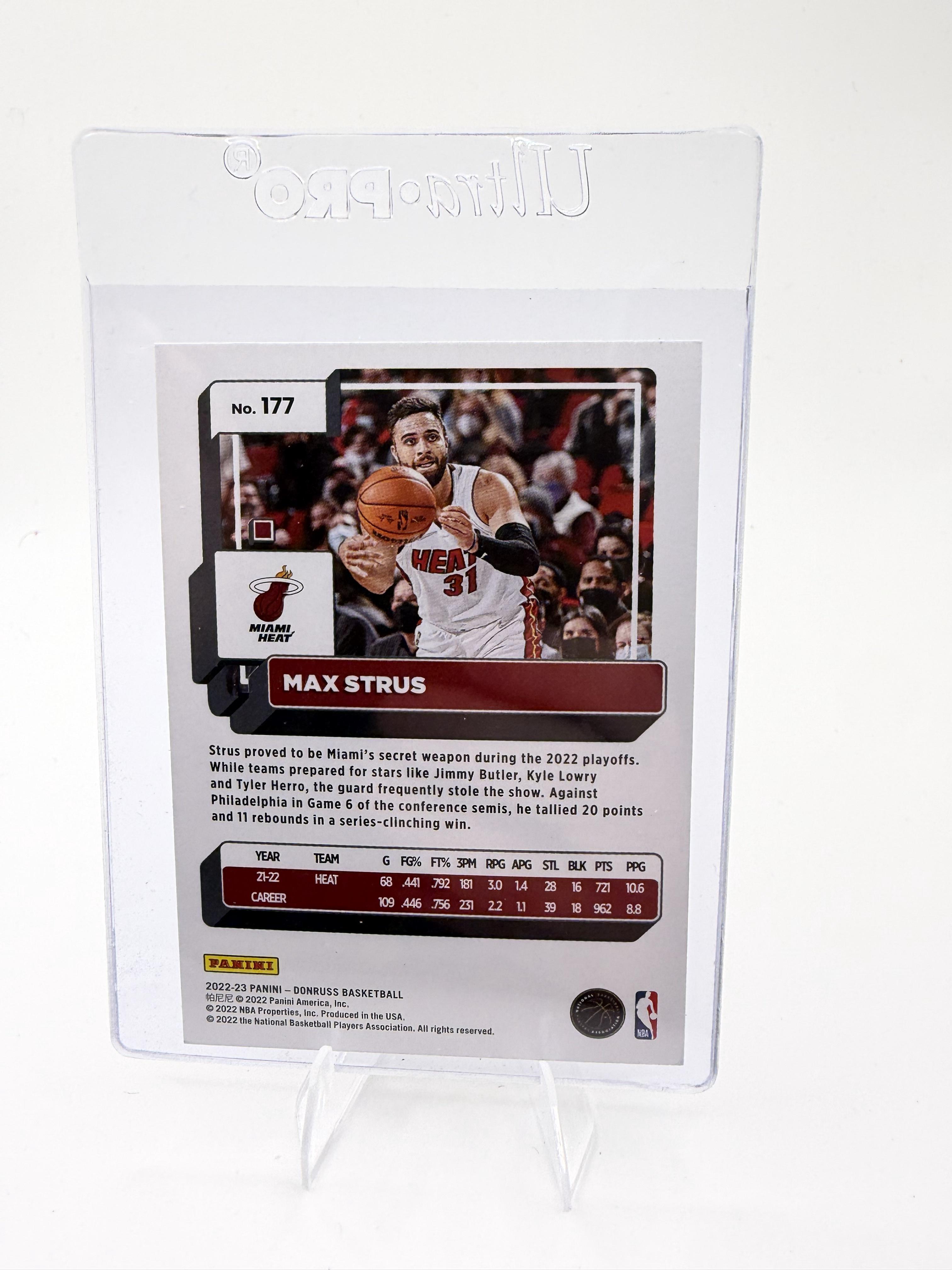 2022-23 Donruss Max Strus Card Miami Heat #177