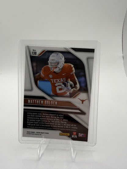 2025 Panini Prizm Draft Picks Matthew Golden Card Texas Longhorns #130