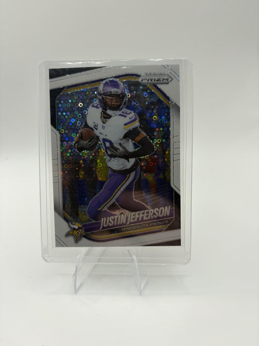 2025 Panini Prizm Justin Jefferson Card White Disco Minnesota Vikings #81