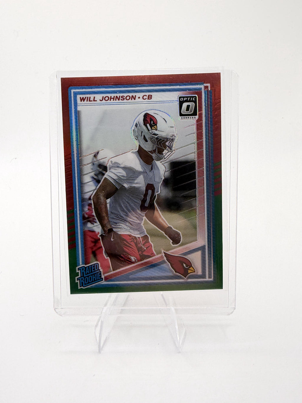 2025 Donruss Optic Will Johnson Rated Rookie Red Green Preview #396 Cardinals