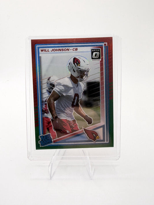 2025 Donruss Optic Will Johnson Rated Rookie Red Green Preview #396 Cardinals