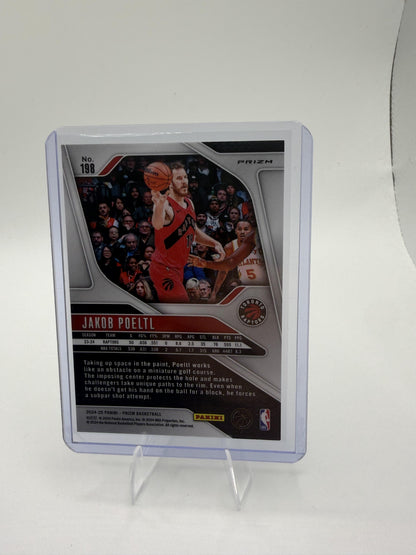2024-25 Panini Prizm Jakob Poeltl Card Prizms Silver Toronto Raptors #198
