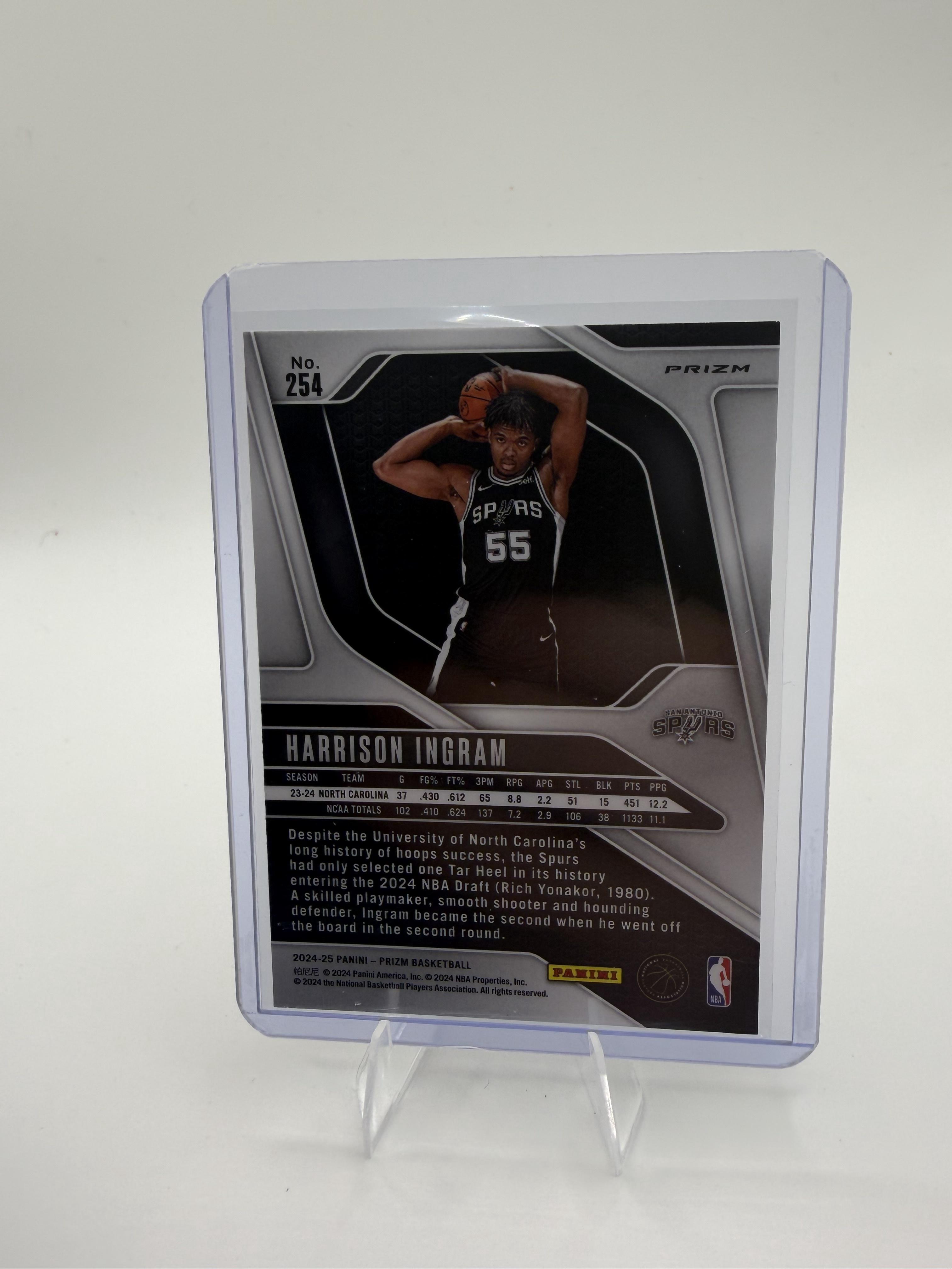 2024-25 Panini Prizm Harrison Ingram Card Prizms Ice San Antonio Spurs #254