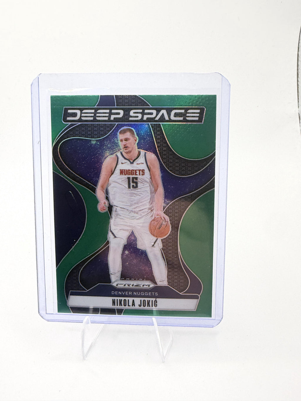 2024-25 Panini Prizm Nikola Jokic Card Deep Space Prizms Green Denver Nuggets #1