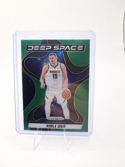 2024-25 Panini Prizm Nikola Jokic Card Deep Space Prizms Green Denver Nuggets #1