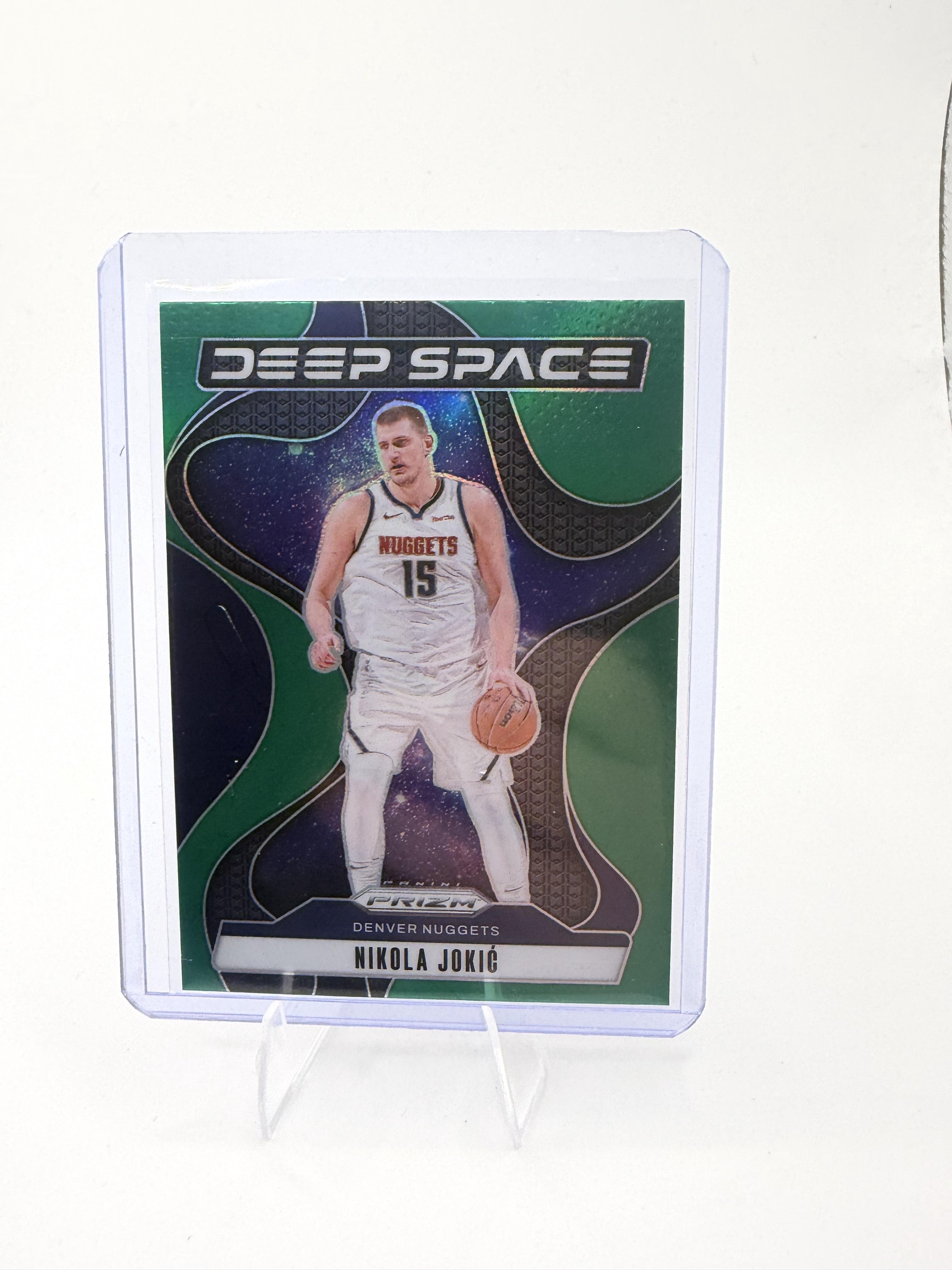2024-25 Panini Prizm Nikola Jokic Card Deep Space Prizms Green Denver Nuggets #1