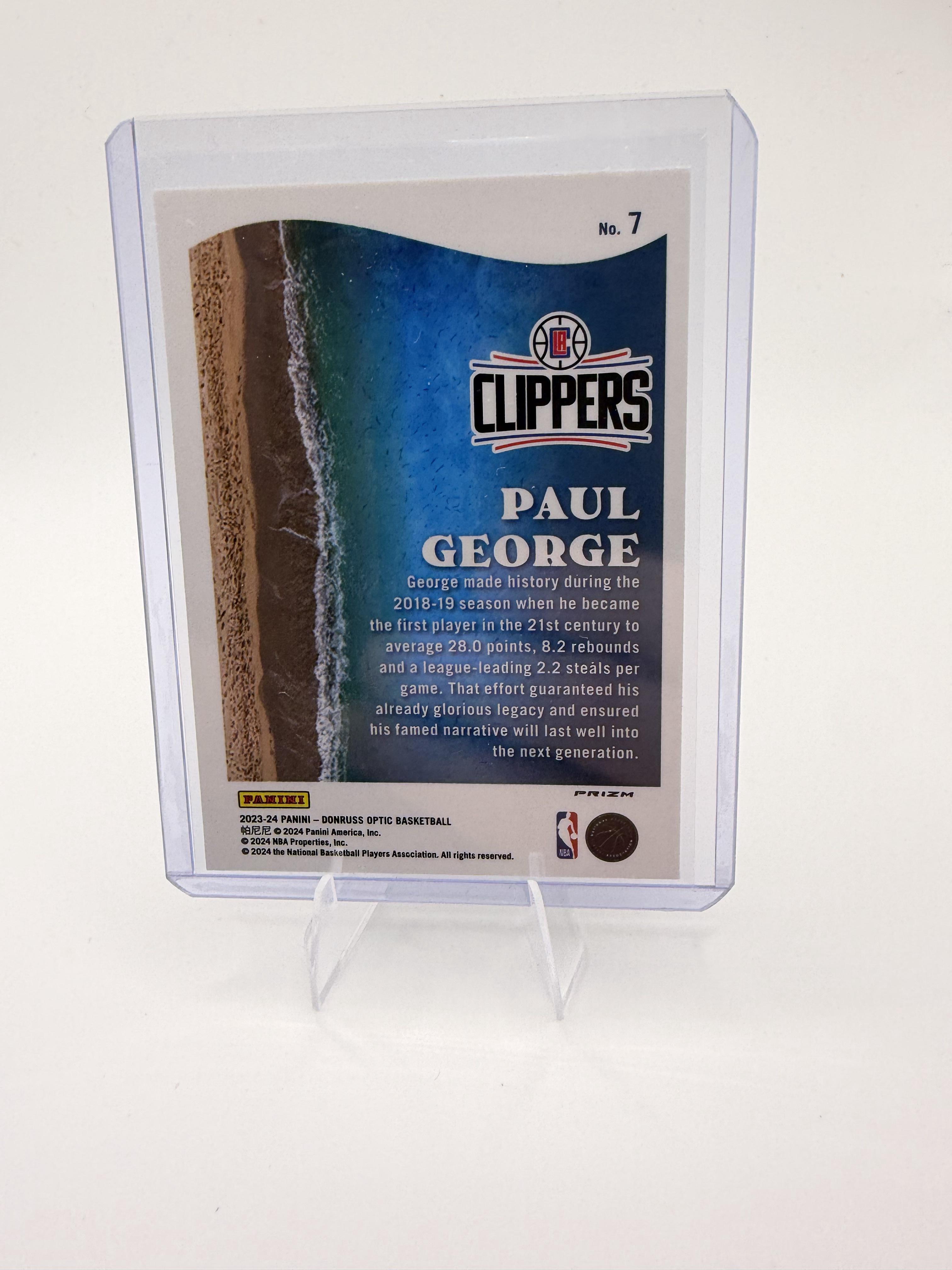 2023-24 Donruss Optic Paul George Card Splash Purple Los Angeles Clippers #7
