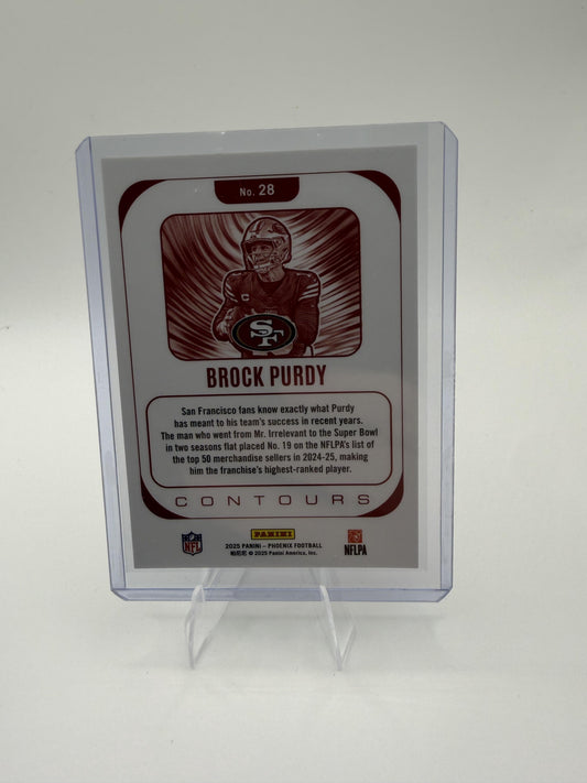 2025 Panini Phoenix Brock Purdy Card Contours Silver Seismic Prizm  49ers