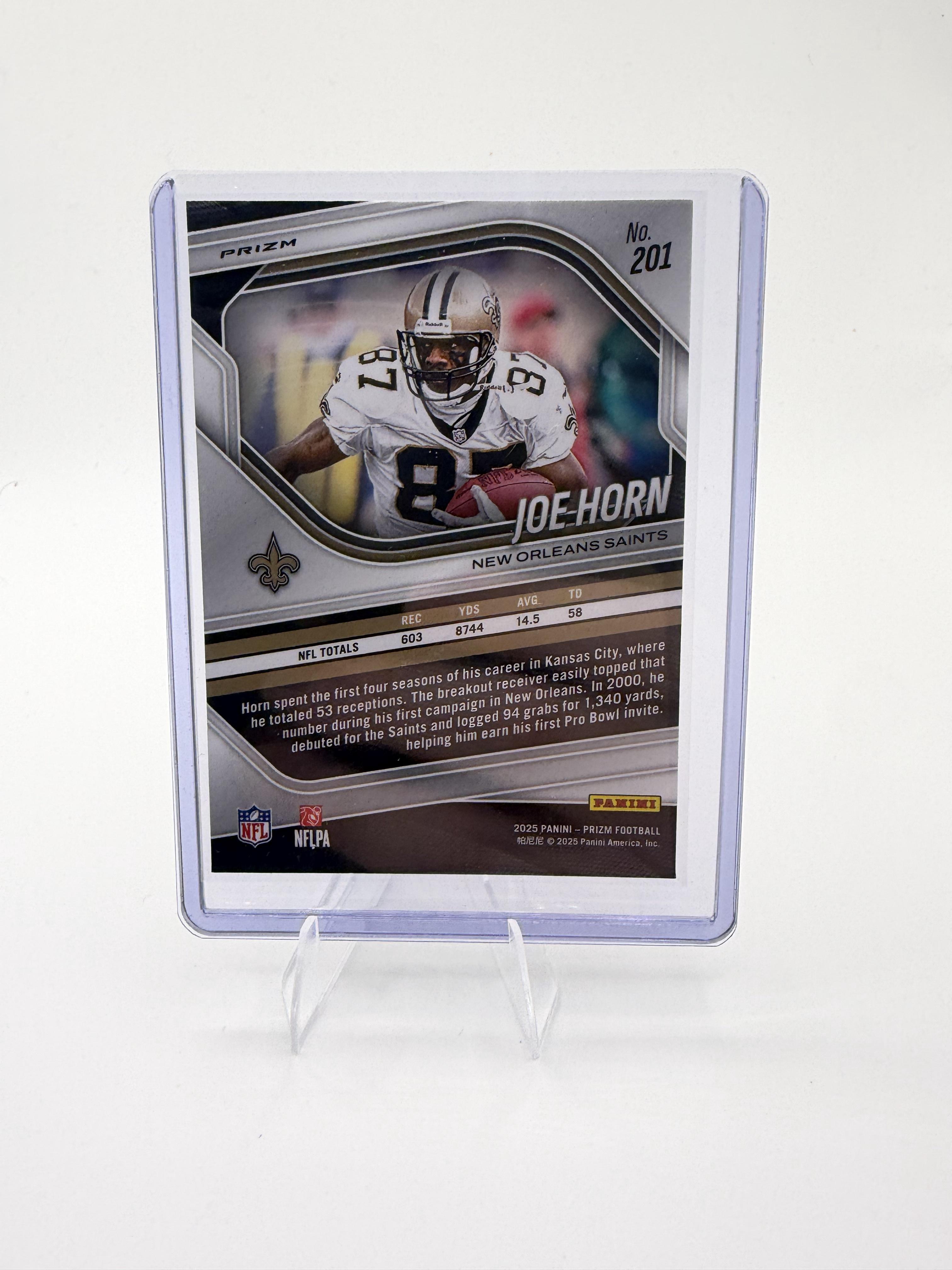 2025 Panini Prizm Joe Horn Card White Disco New Orleans Saints #201