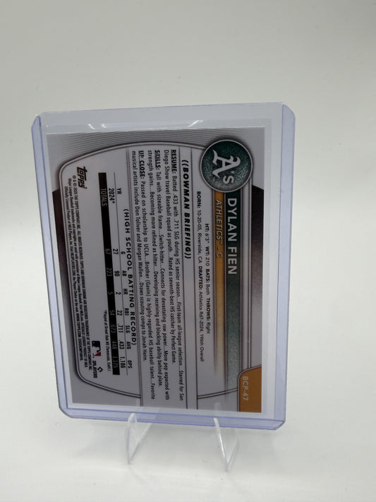 2025 Bowman Dylan Fien Card Chrome Prospects Athletics #BCP-47