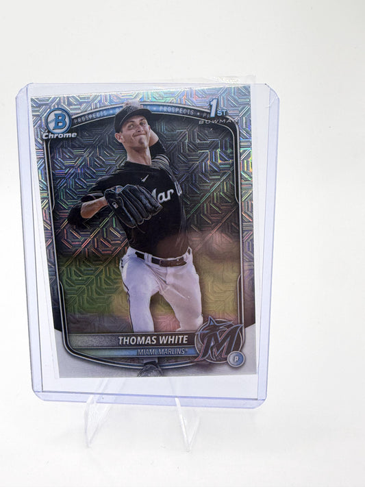 2025 Bowman Thomas White Card Chrome Prospects Mojo Refractor Miami