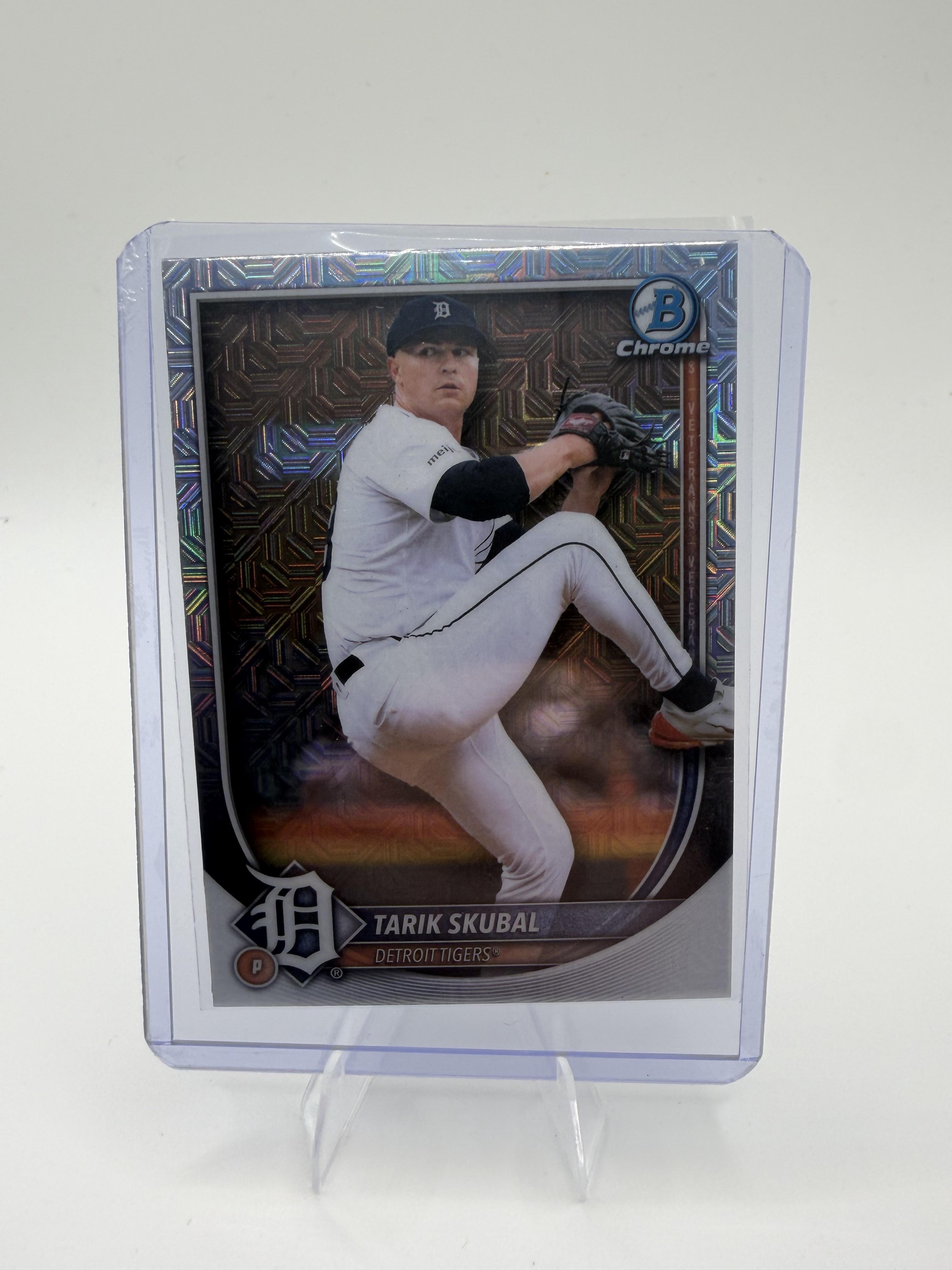 2025 Bowman Tarik Skubal Card Chrome Mojo Refractor Detroit Tigers #20