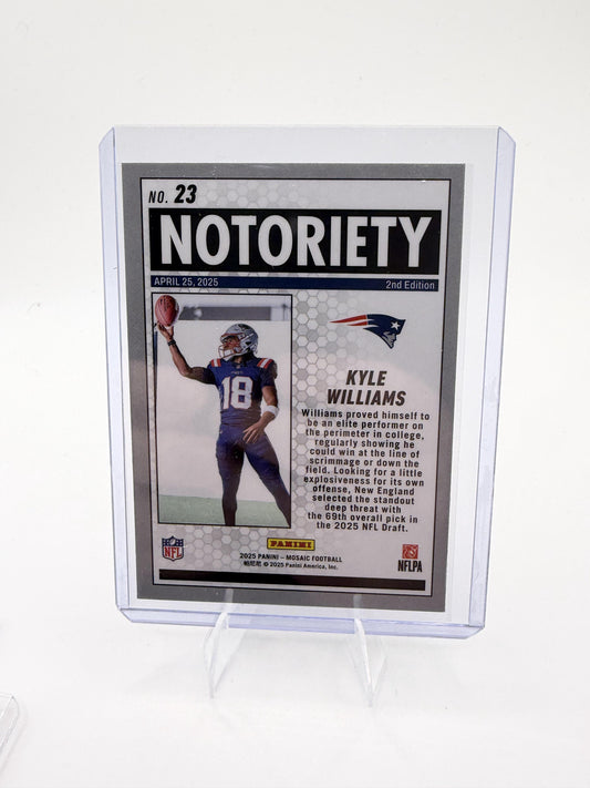 2025 Panini Mosaic Kyle Williams Card Notoriety Mosaic New England Patriots #23