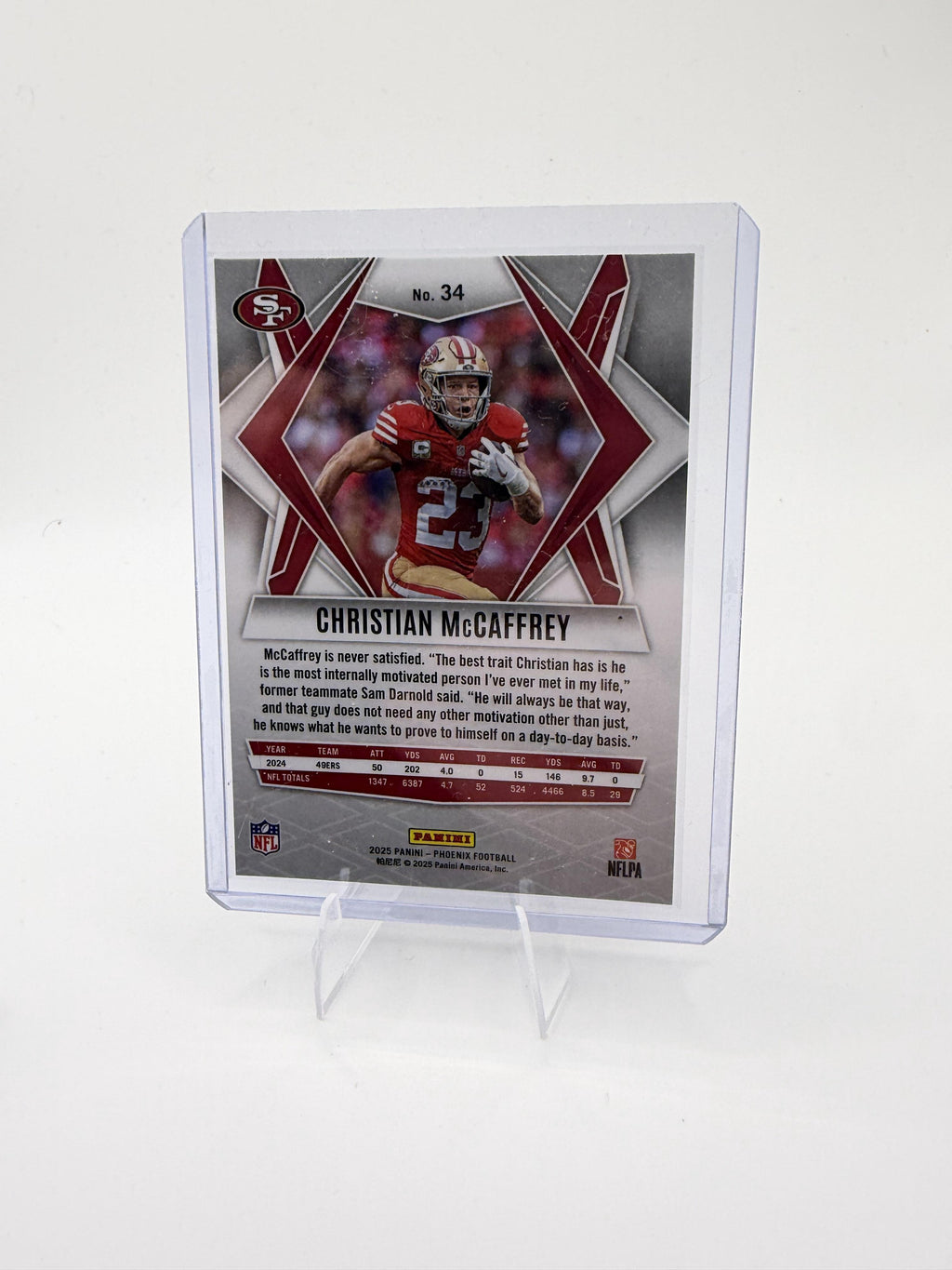 2025 Panini Phoenix Christian McCaffrey Card Phoenix Prizm 49ers #34