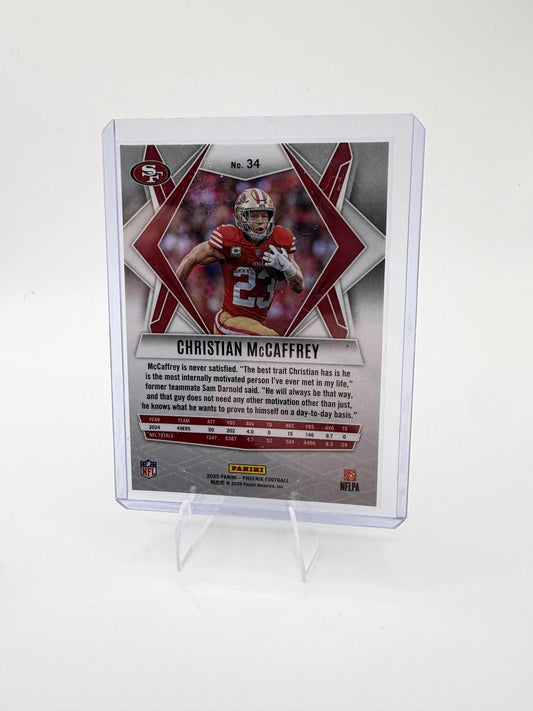 2025 Panini Phoenix Christian McCaffrey Card Phoenix Prizm 49ers #34