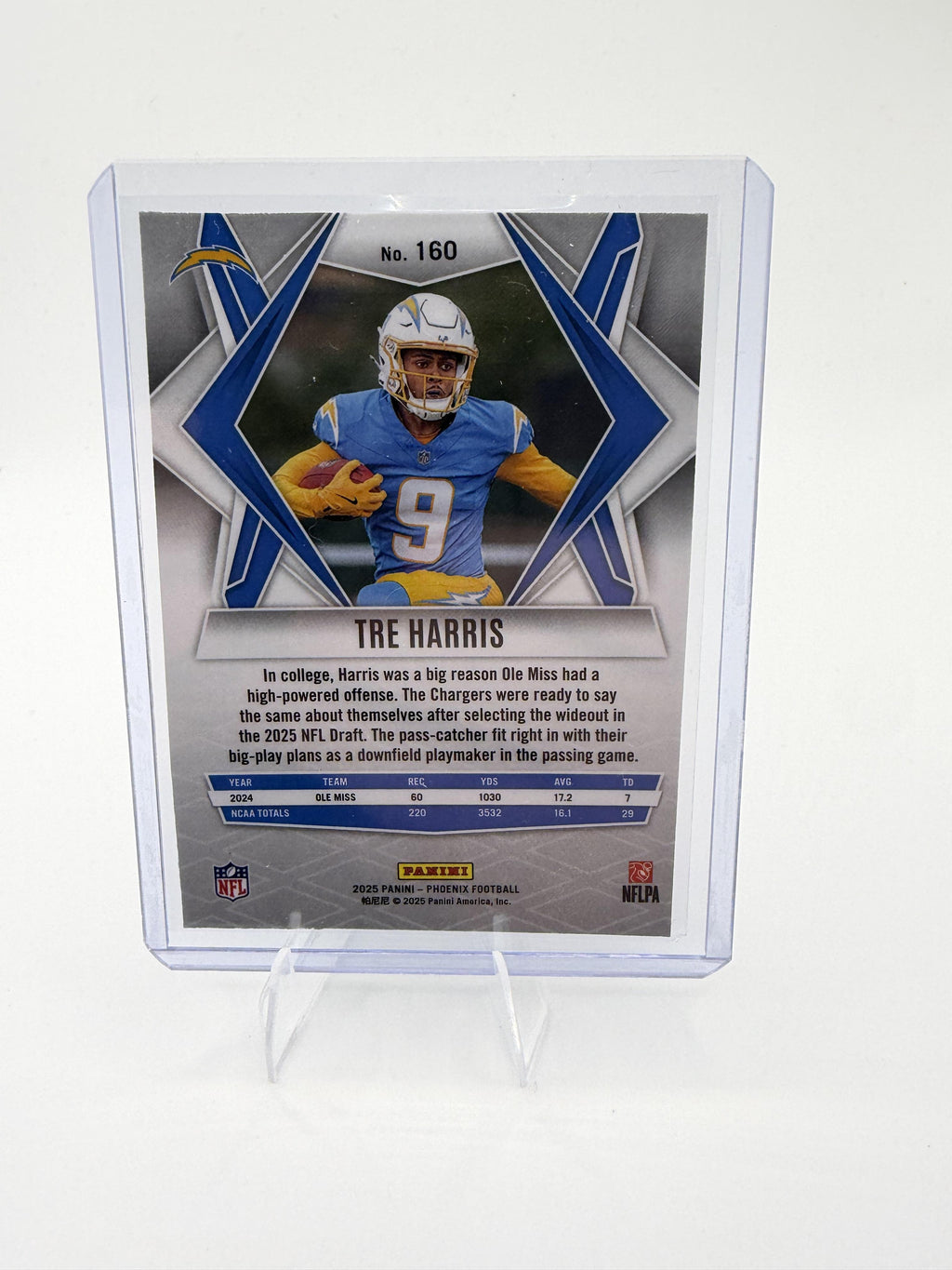 2025 Panini Phoenix Tre Harris Card Phoenix Prizm RC Los Angeles Chargers #160