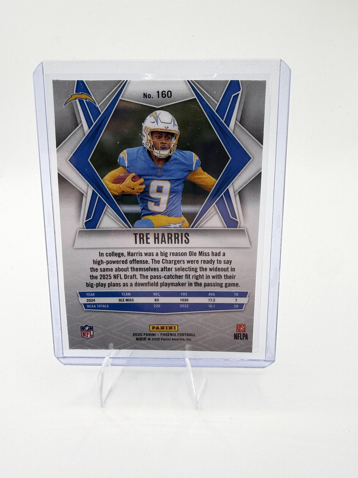 2025 Panini Phoenix Tre Harris Card Phoenix Prizm RC Los Angeles Chargers #160