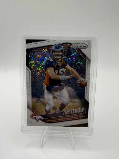 2025 Panini Prizm Tim Tebow Card White Disco Denver Broncos #300