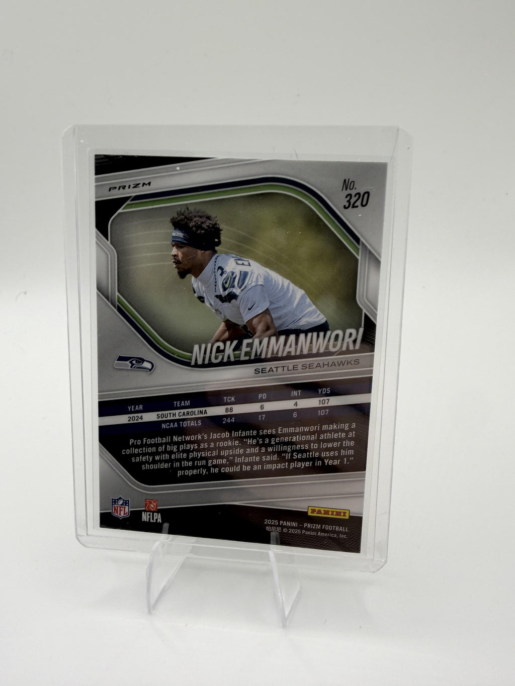 2025 Panini Prizm Nick Emmanwori Card White Disco Seattle Seahawks #320
