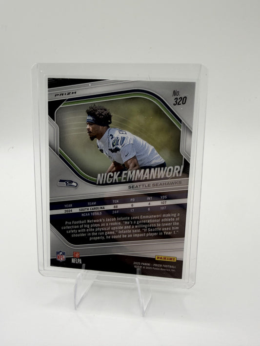 2025 Panini Prizm Nick Emmanwori Card White Disco Seattle Seahawks #320