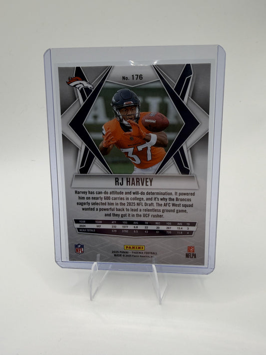 2025 Panini Phoenix RJ Harvey Card RC Denver Broncos #176