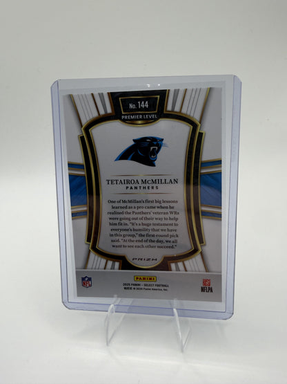 2025 Panini Select Tetairoa McMillan Card Silver Prizm Shock RC Carolina