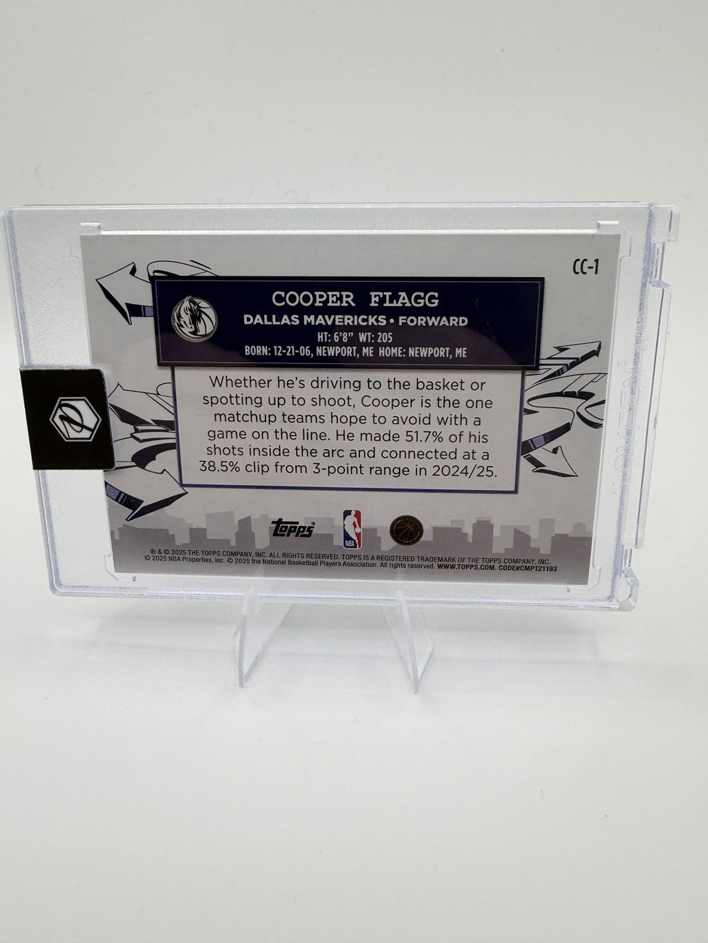 2025-26 Topps Cooper Flagg Card Clutch City Prospects Dallas Mavericks #CC-1