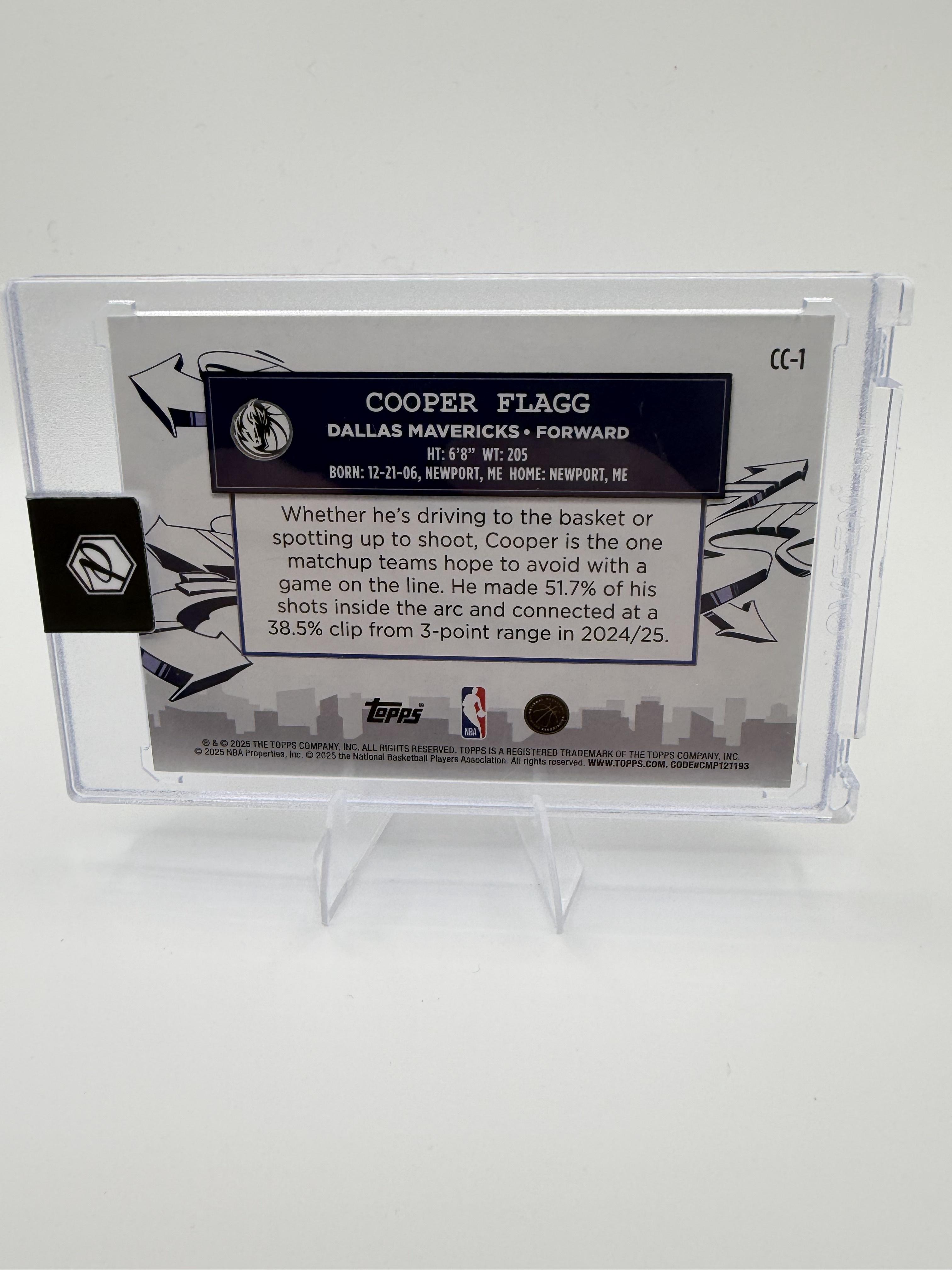 2025-26 Topps Cooper Flagg Card Clutch City Prospects Dallas Mavericks #CC-1