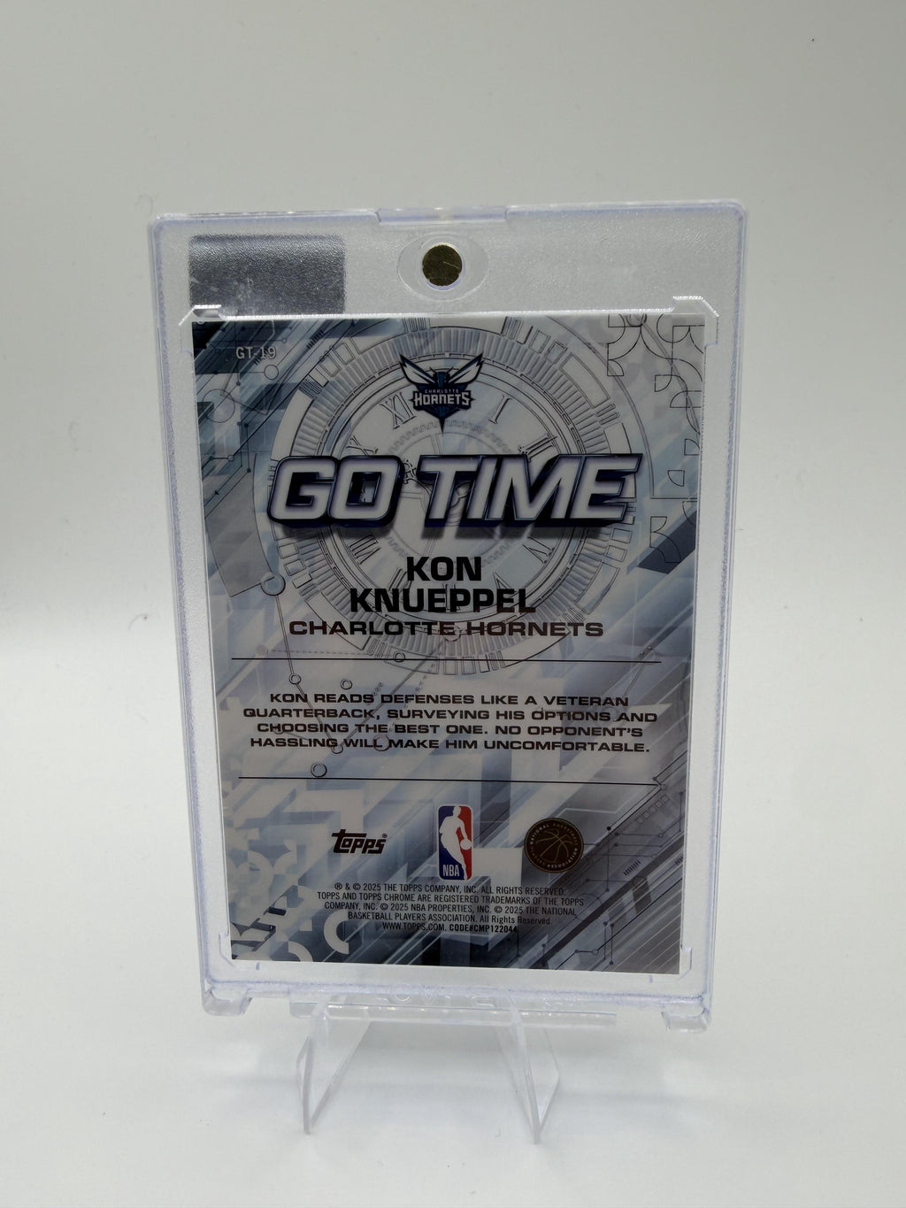 2025-26 Topps Chrome Kon Knueppel Card Go Time Charlotte Hornets #GT-19