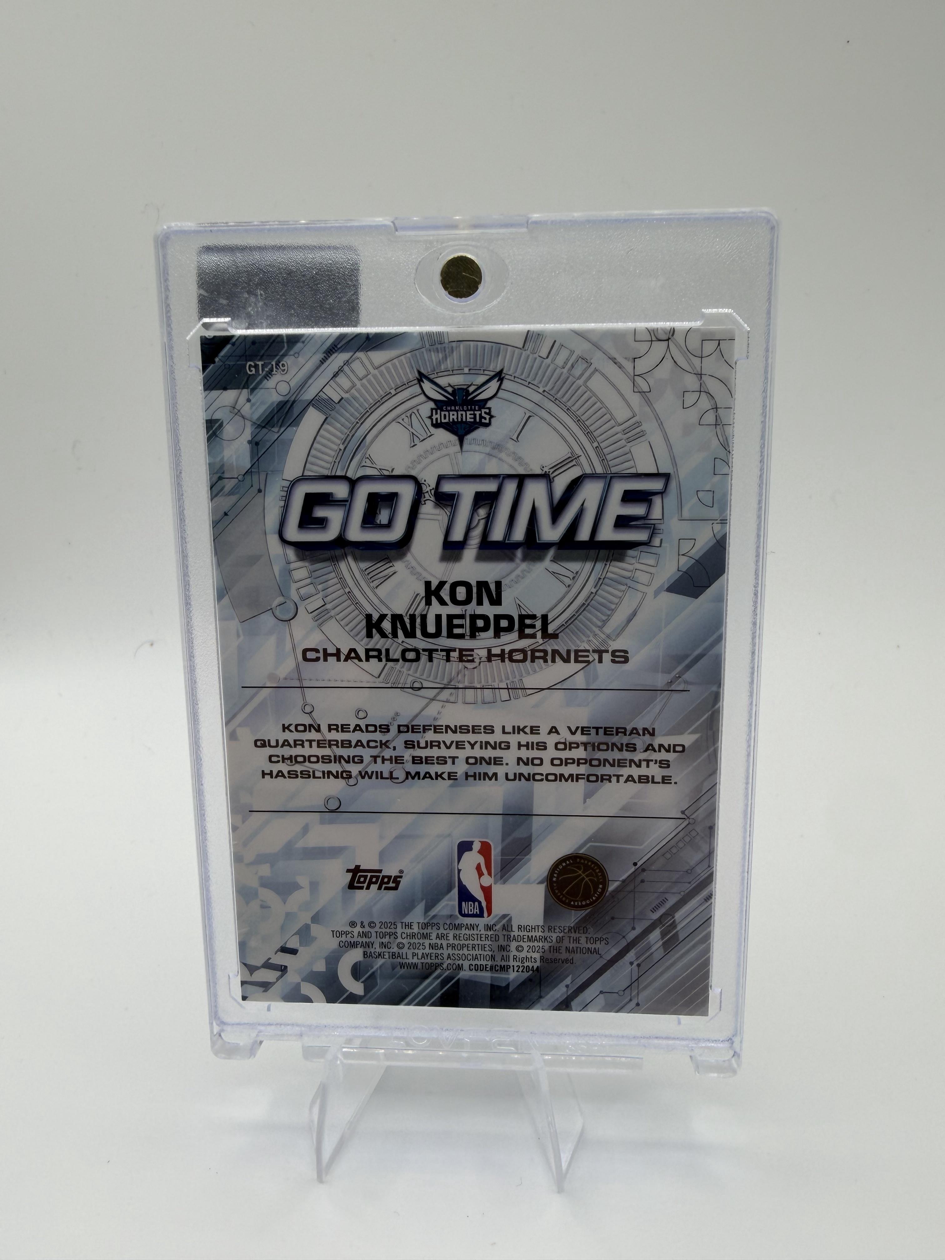 2025-26 Topps Chrome Kon Knueppel Card Go Time Charlotte Hornets #GT-19