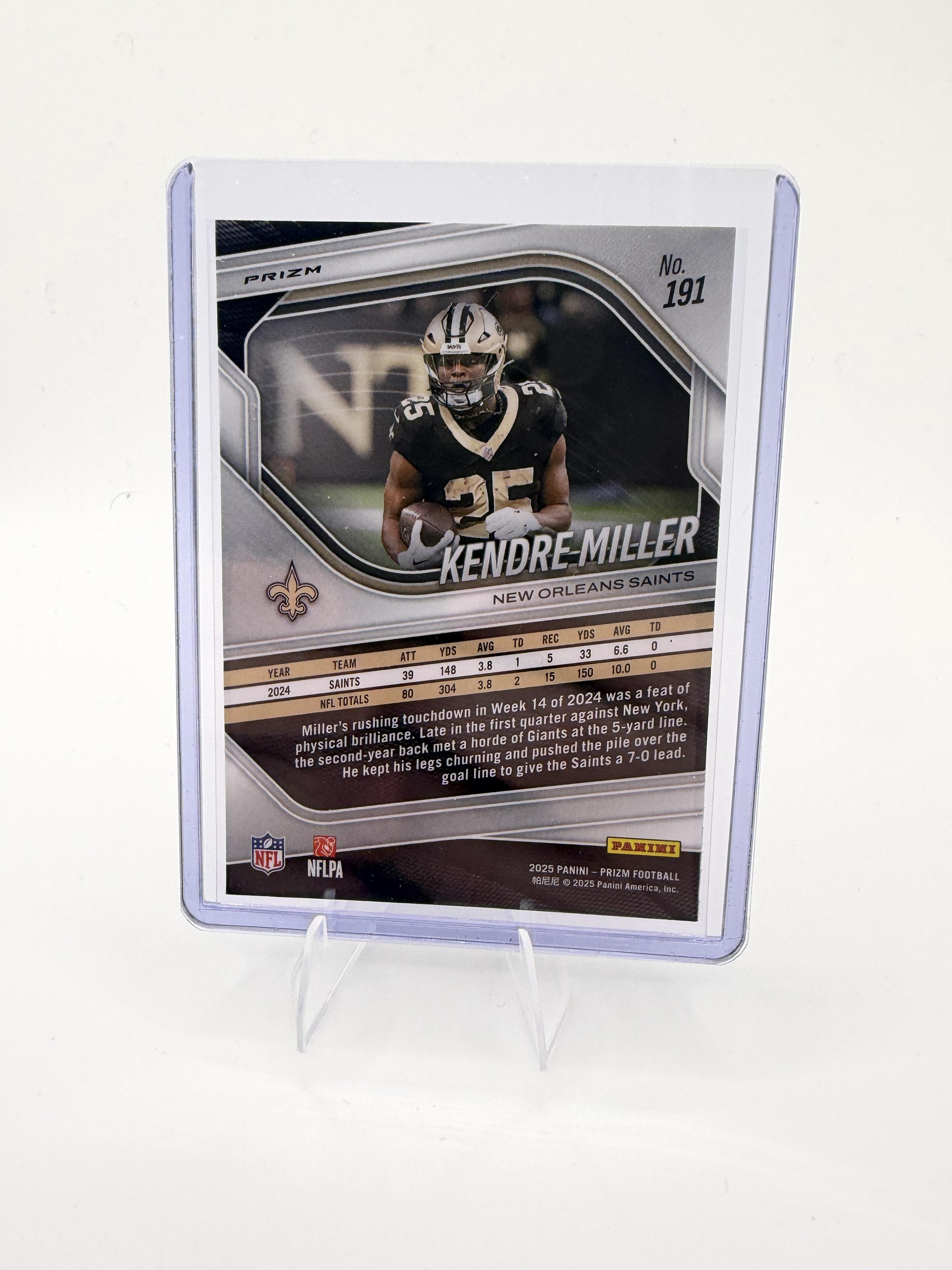 2025 Panini Prizm Kendre Miller Card White Disco New Orleans Saints #191
