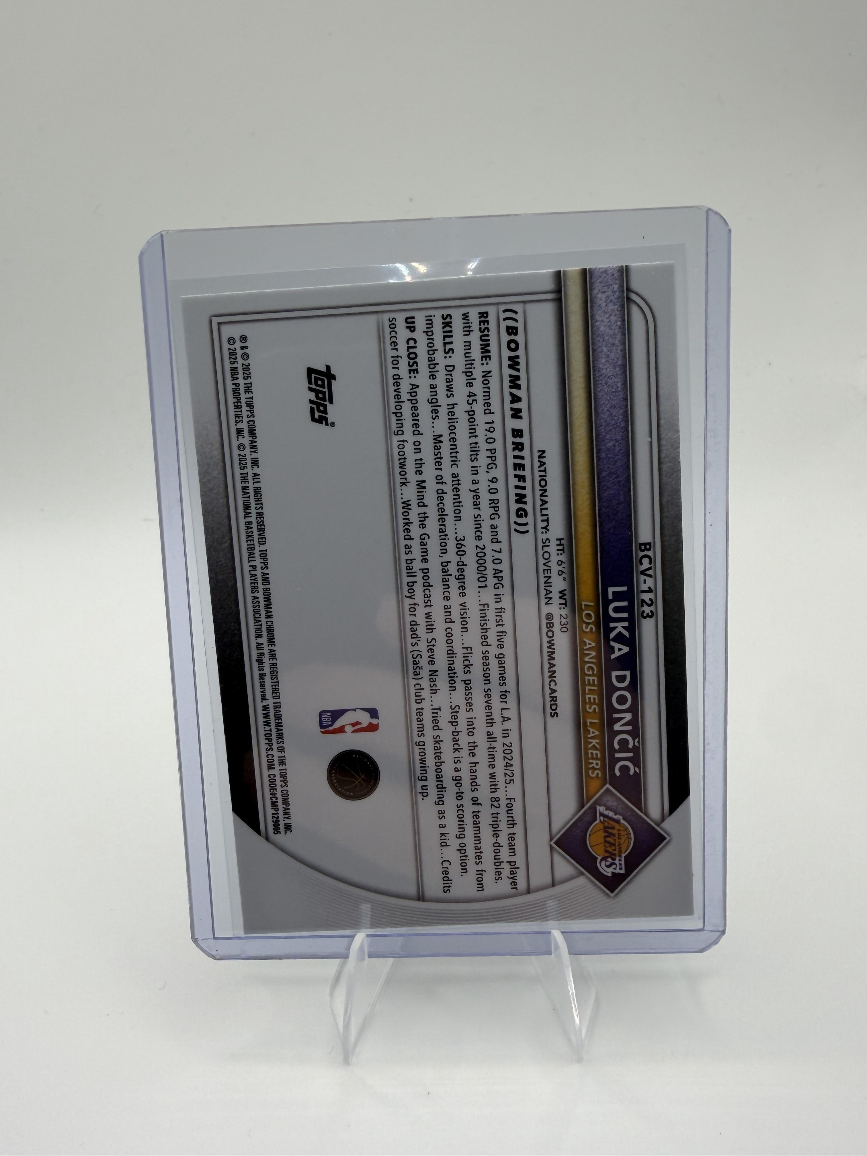 2025-26 Bowman Chrome Luka Doncic #BCV-123 Lakers Rare SP Original