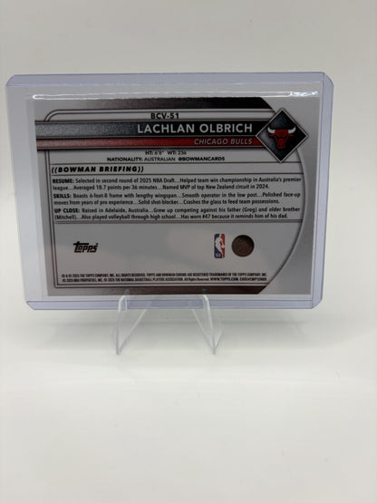 2025-26 Bowman Lachlan Olbrich Card Chrome Speckle Refractor SN  Bulls