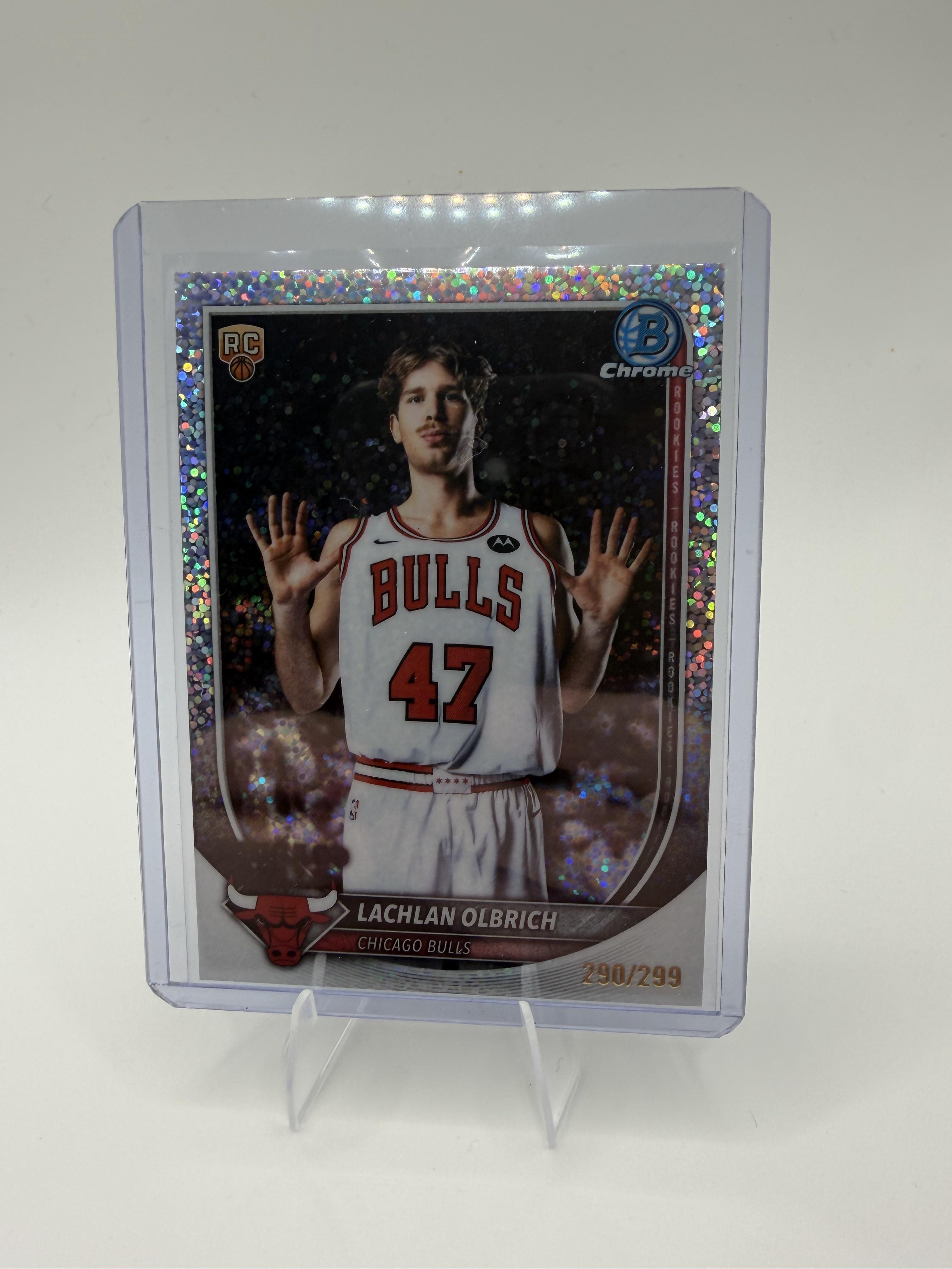 2025-26 Bowman Lachlan Olbrich Card Chrome Speckle Refractor SN  Bulls