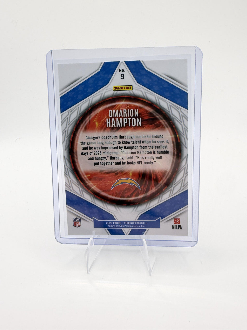 2025 Panini Phoenix Omarion Hampton Card Paragon Los Angeles Chargers #9