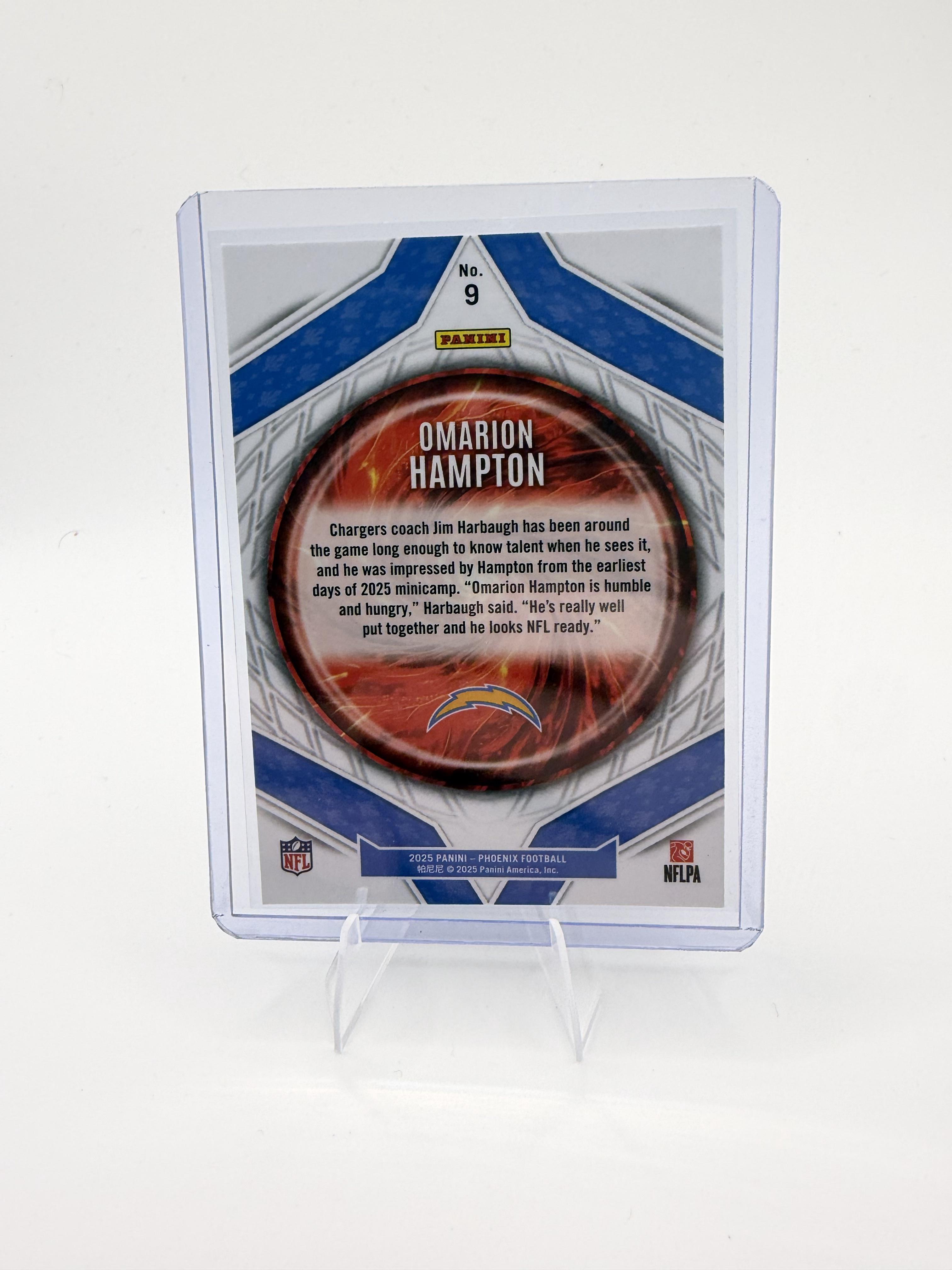 2025 Panini Phoenix Omarion Hampton Card Paragon Los Angeles Chargers #9