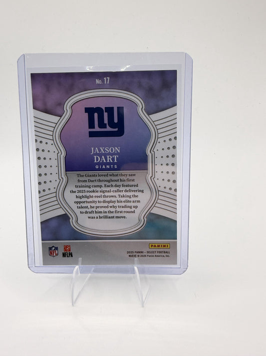 2025 Panini Select Jaxson Dart Card Select Certified Rookies New York Giants #17