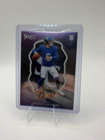 2025 Panini Select Jaxson Dart Card Select Certified Rookies New York Giants #17