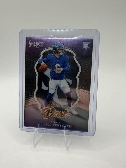 2025 Panini Select Jaxson Dart Card Select Certified Rookies New York Giants #17