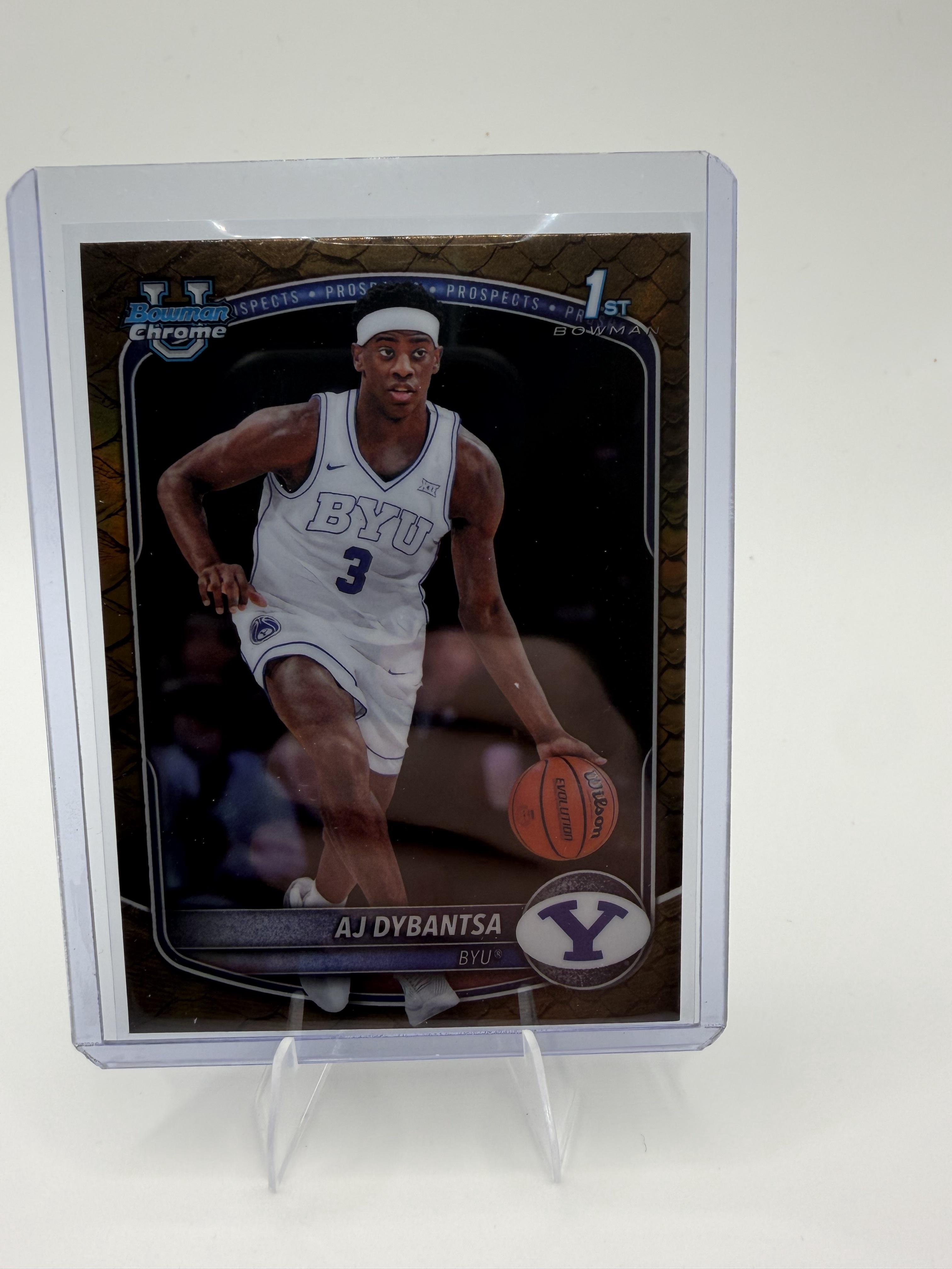 2025-26 Bowman Chrome U AJ Dybantsa BCP-1 1st Bowman Reptilian Refractor SSP BYU
