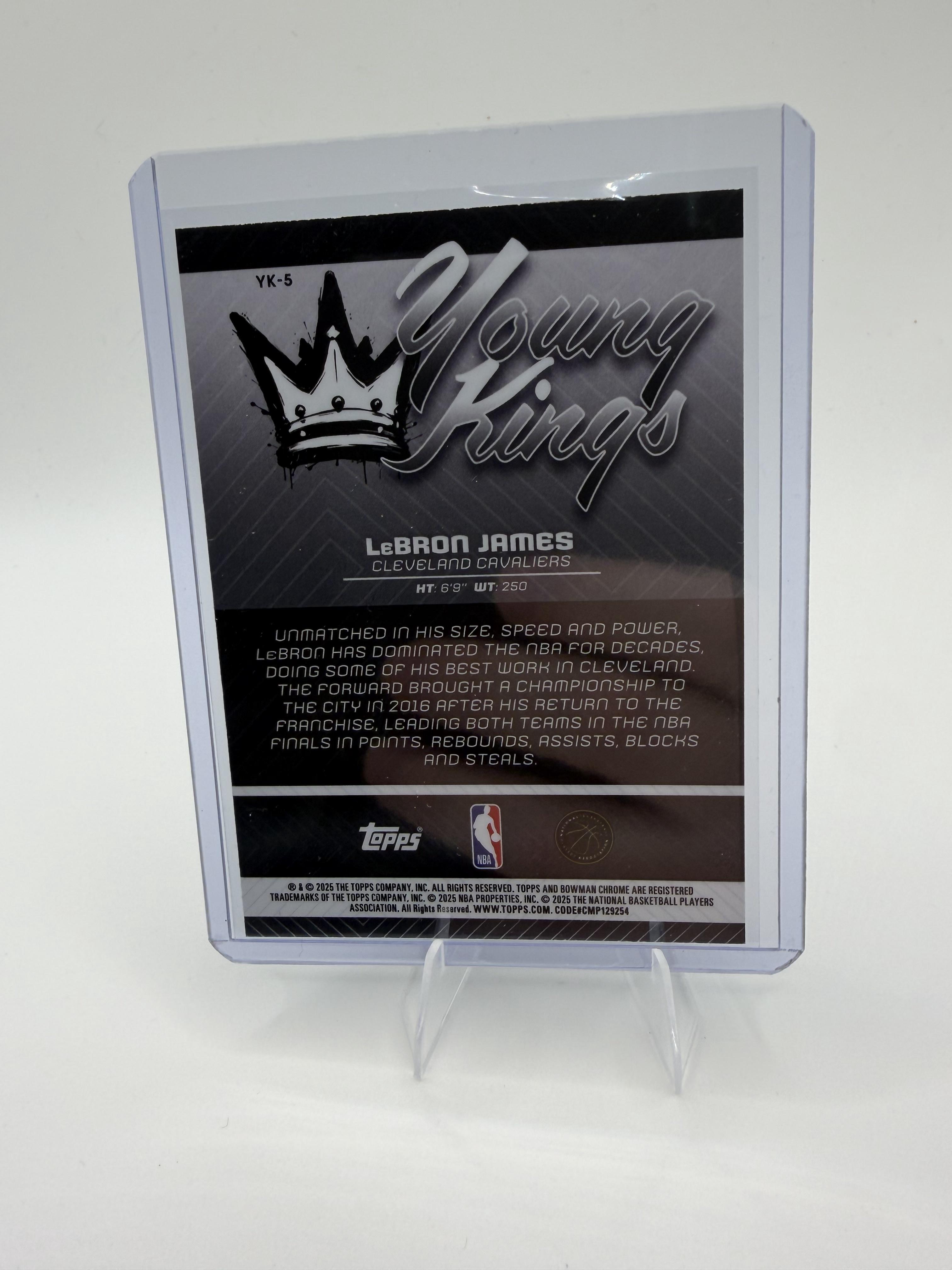 2025-26 Bowman LeBron James Card Young Kings Cleveland Cavaliers #YK-5