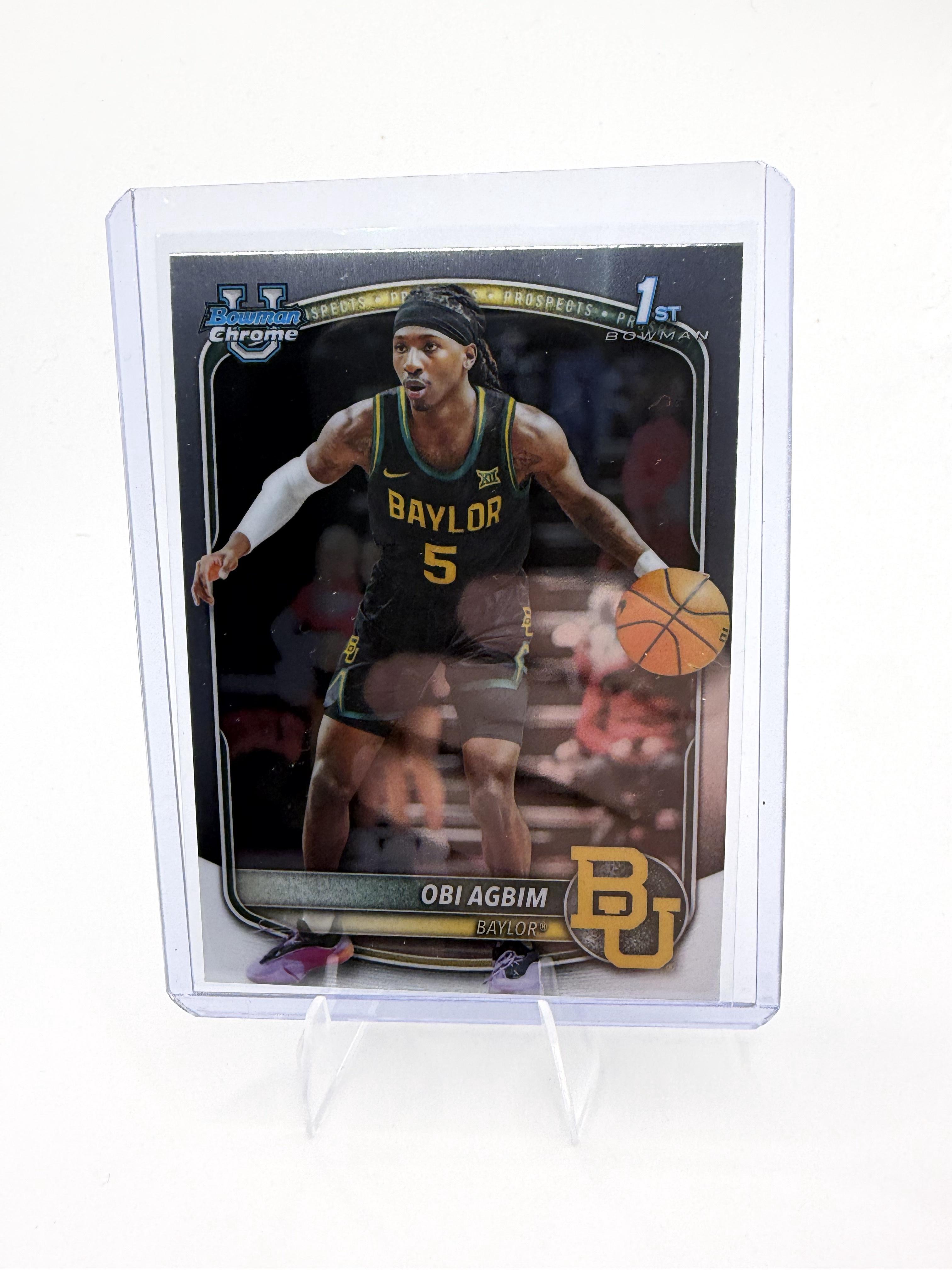 2025-26 Bowman Obi Agbim Card Chrome Prospects Baylor Bears #BCP-9