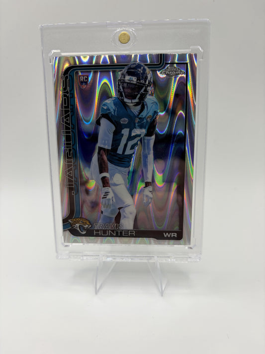 2025 Topps Chrome Travis Hunter Card Topps Refractor RC Jaguars #332
