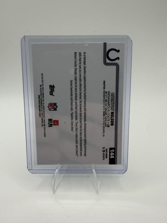 2025 Topps Chrome Quenton Nelson Card Football Leather Refractor Colts #144