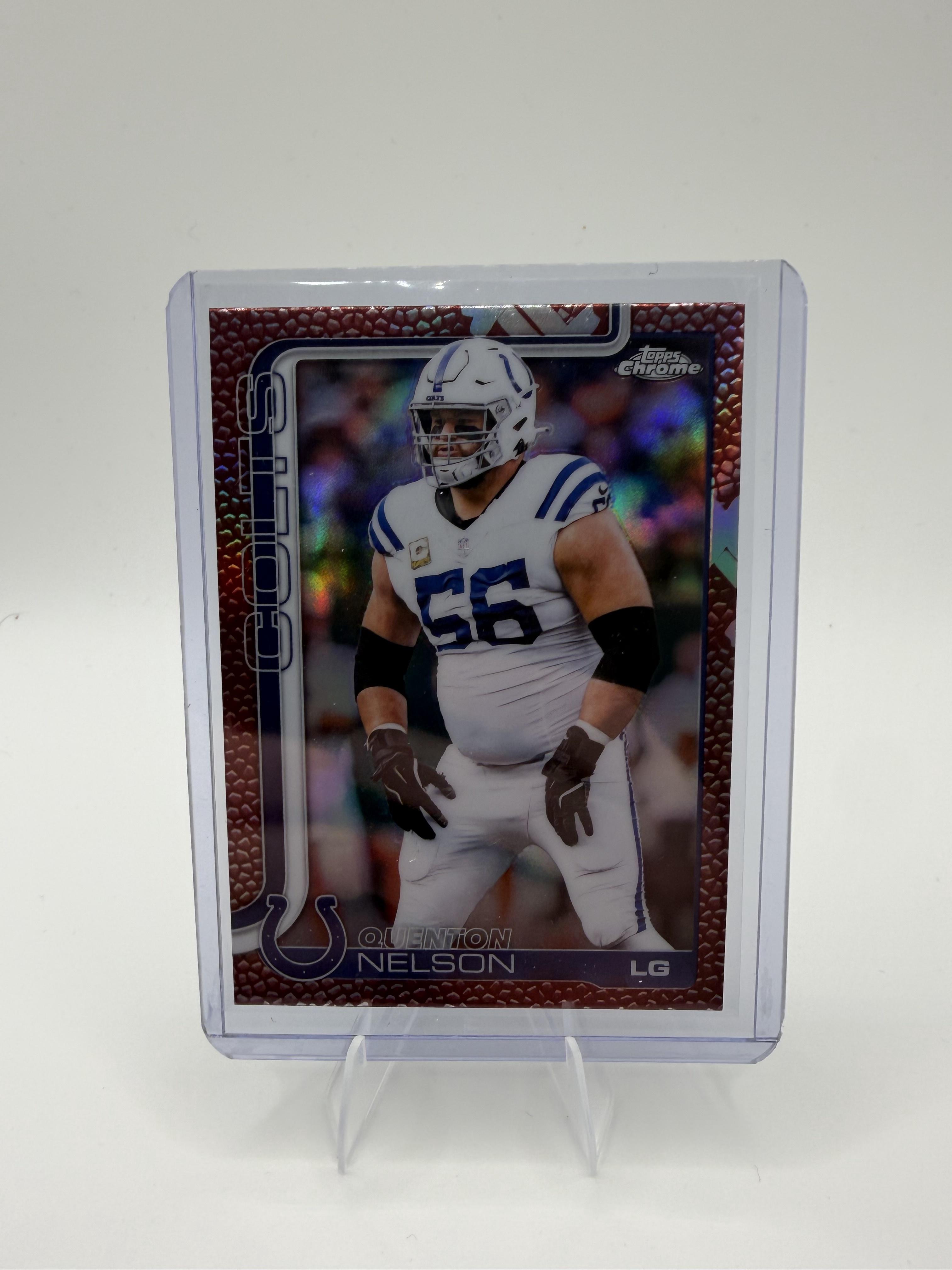 2025 Topps Chrome Quenton Nelson Card Football Leather Refractor Colts #144