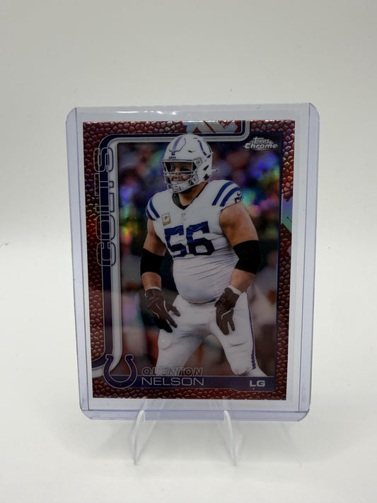 2025 Topps Chrome Quenton Nelson Card Football Leather Refractor Colts #144