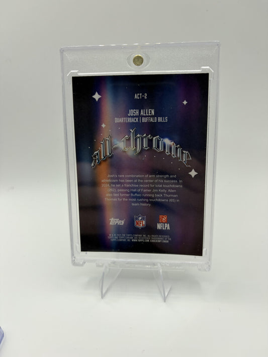 2025 Topps Chrome Josh Allen Card All Chrome Team Buffalo Bills #ACT-2