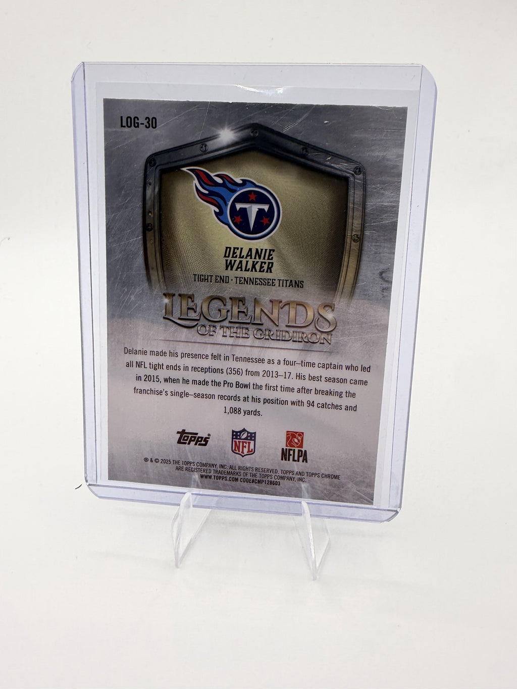 2025 Topps Chrome Delanie Walker Card Legends of the Gridiron  Titans #LOG-30